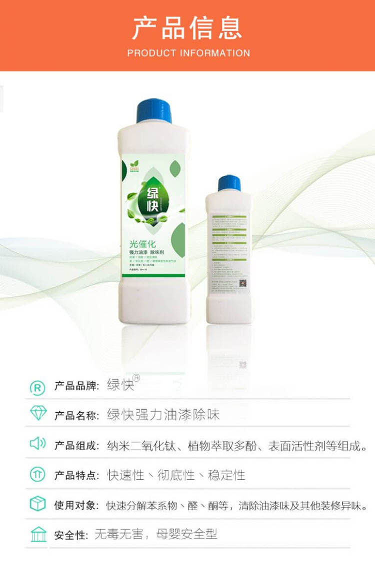 绿快光催化强力油漆除味剂 3.0产品信息